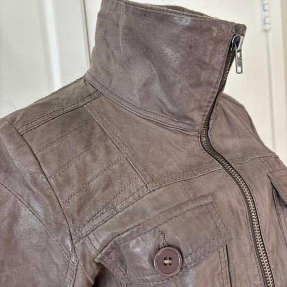 ONLY "Fetch" Genuine Pig Leather Bomber Jacket - Picture 4 of 7